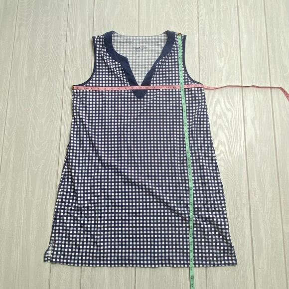 Draper James Lands End Navy Blue White Gingham Checkered Shift Dress Size Large - Picture 6 of 12